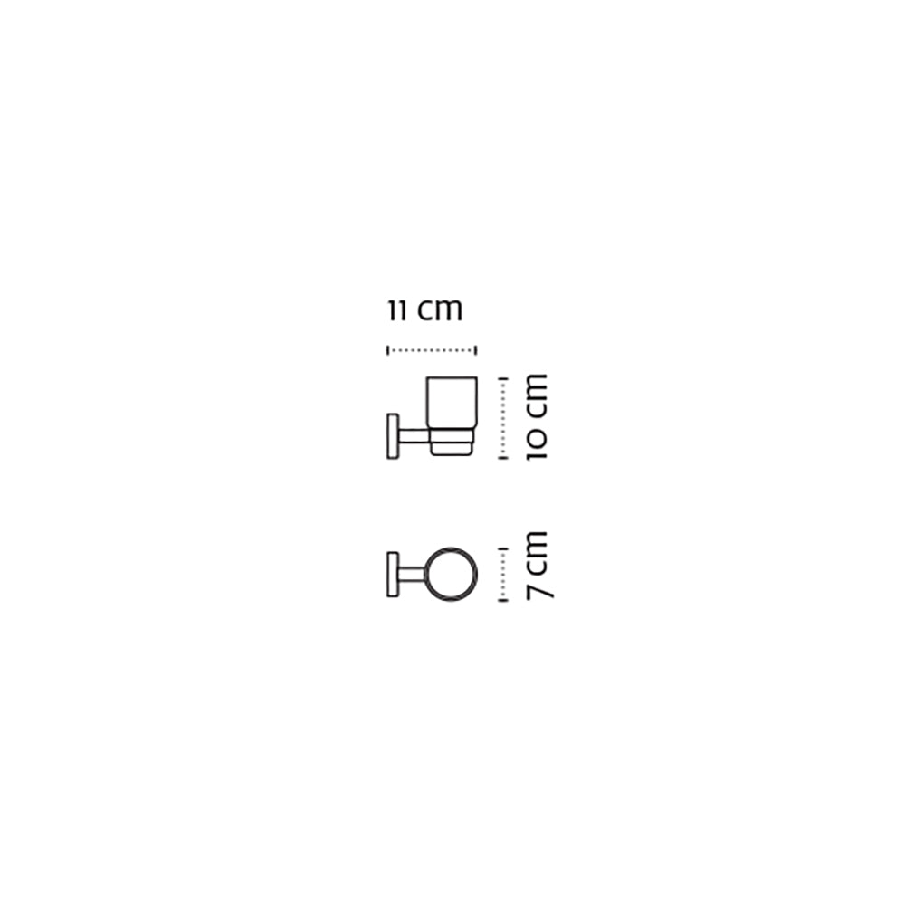 Glass Tumbler Holder – UNO – Matt White — dimensions