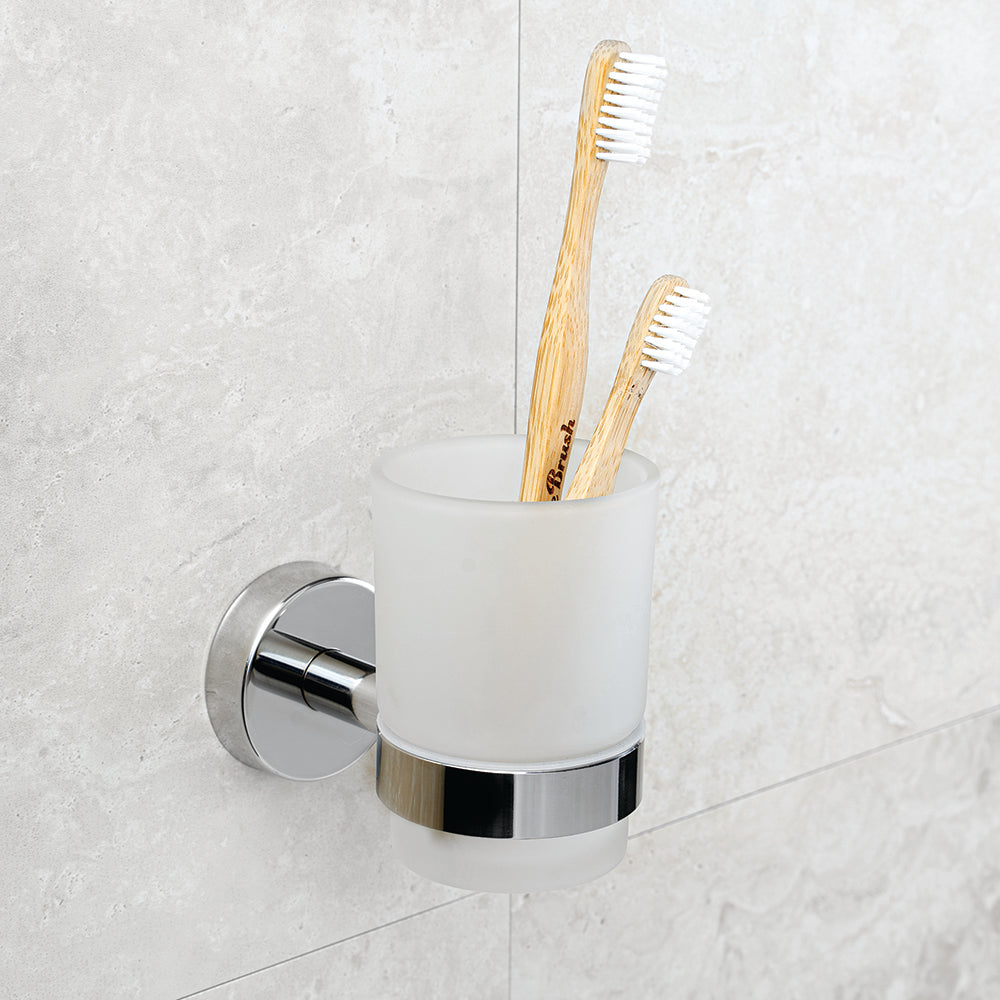 Glass Tumbler Holder – UNO – Polished Stainless Steel — interior view