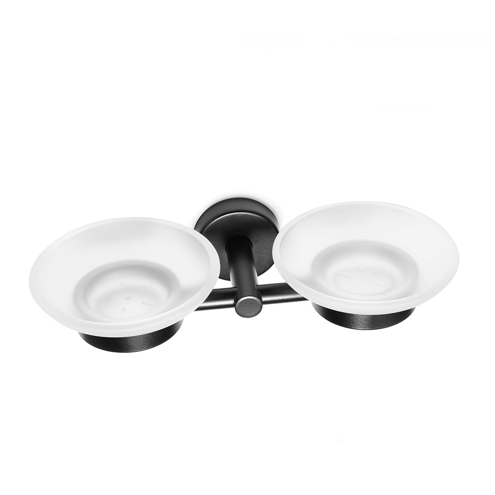 Double Glass Soap Dish – UNO – Matt Black