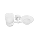 Glass Tumbler and Soap Dish Holder – UNO – Matt White