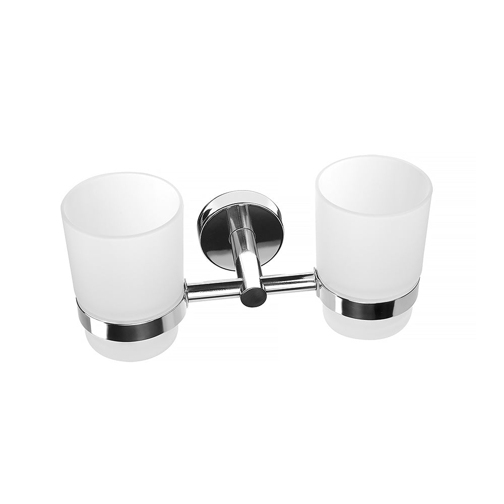 Double Glass Tumbler Holder – UNO – Polished Stainless Steel